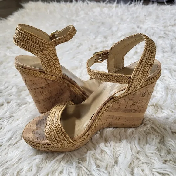Stuart Weitzman Jezebel Size 8 Cork Wedge Sandals