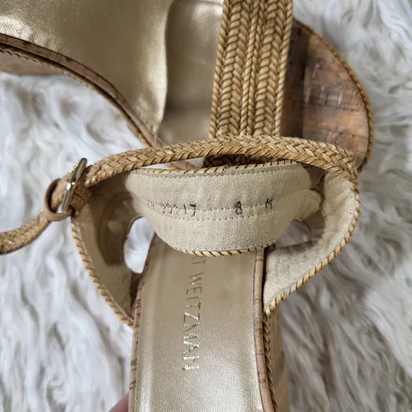 Stuart Weitzman Jezebel Size 8 Cork Wedge Sandals