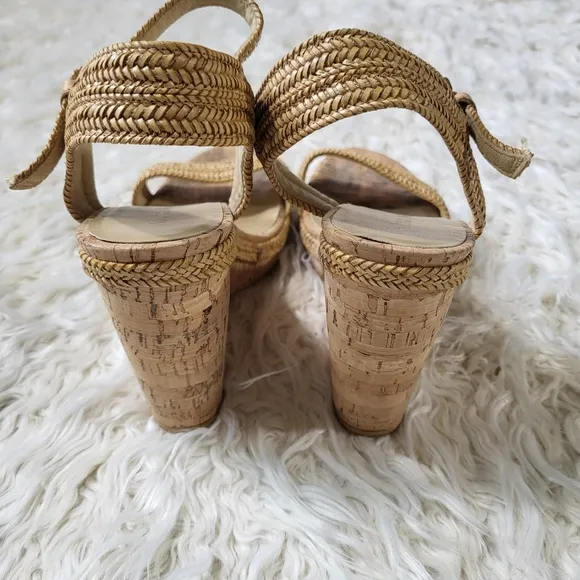 Stuart Weitzman Jezebel Size 8 Cork Wedge Sandals