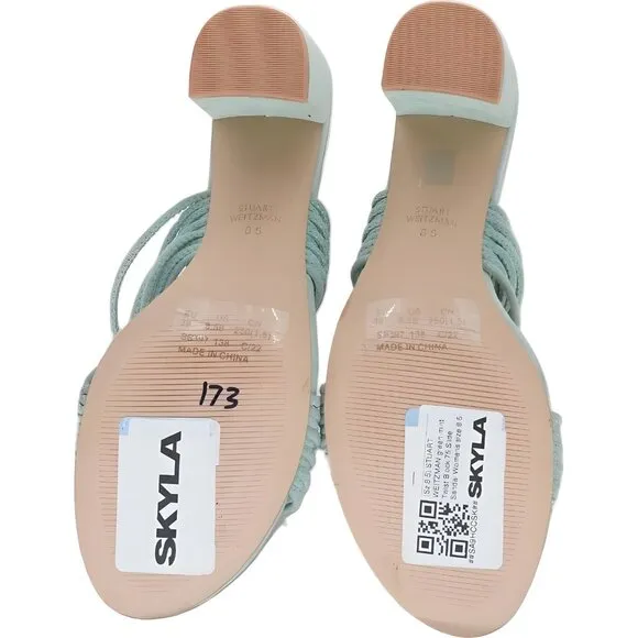STUART WEITZMAN Mint Twist Block Slide Sandal Women 8.5 Fast Shipping