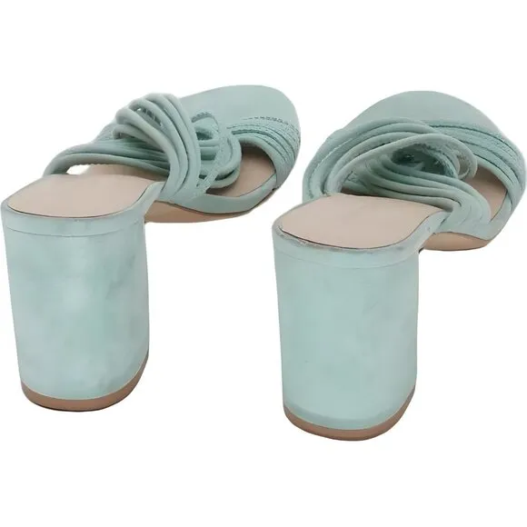 STUART WEITZMAN Mint Twist Block Slide Sandal Women 8.5 Fast Shipping