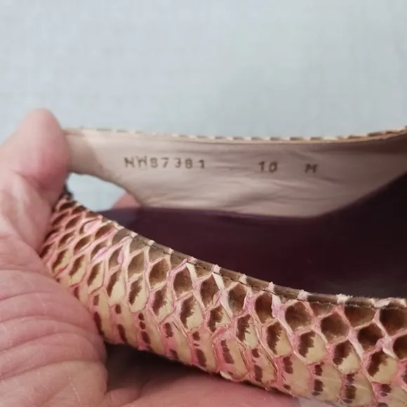 Stuart Weitzman multi color embossed leather heels sandals