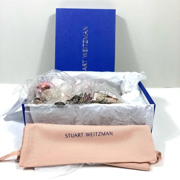 Stuart Weitzman Nudista 75 Heels Sandals Pink Multi Floral 7.5 8 9.5 NEW