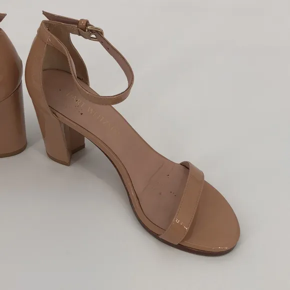 Stuart Weitzman Nudistsong High Heel Sandals - Adobe Patent Leather - Size 7.5