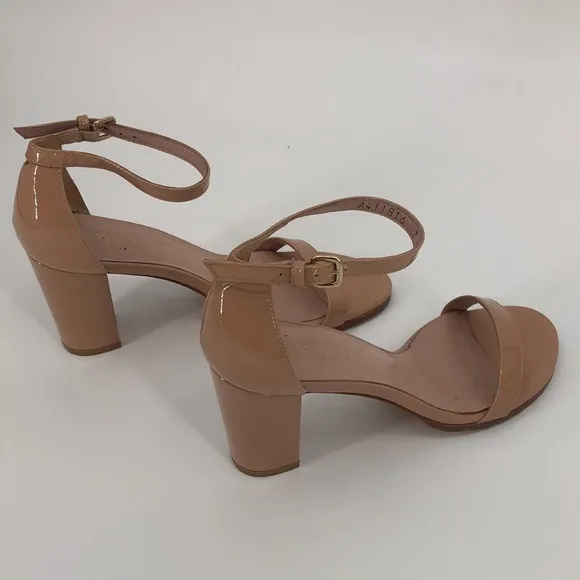 Stuart Weitzman Nudistsong High Heel Sandals - Adobe Patent Leather - Size 7.5