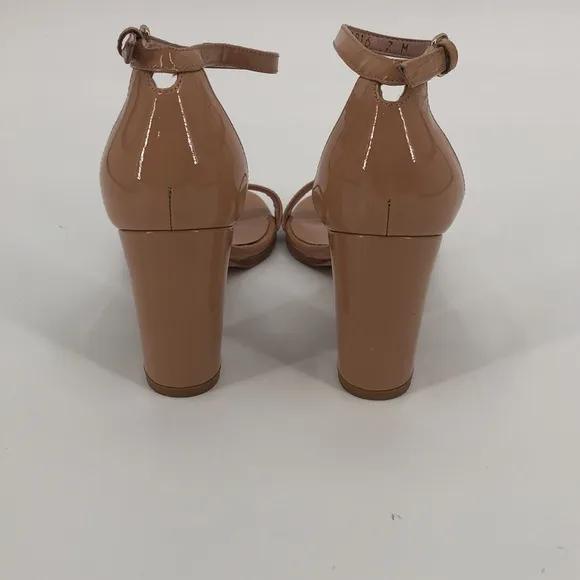 Stuart Weitzman Nudistsong High Heel Sandals - Adobe Patent Leather - Size 7.5