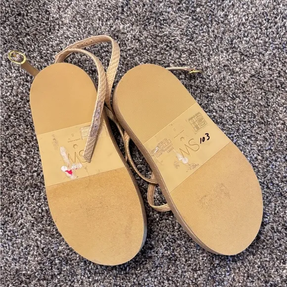 Stuart Weitzman platform sandals beige
