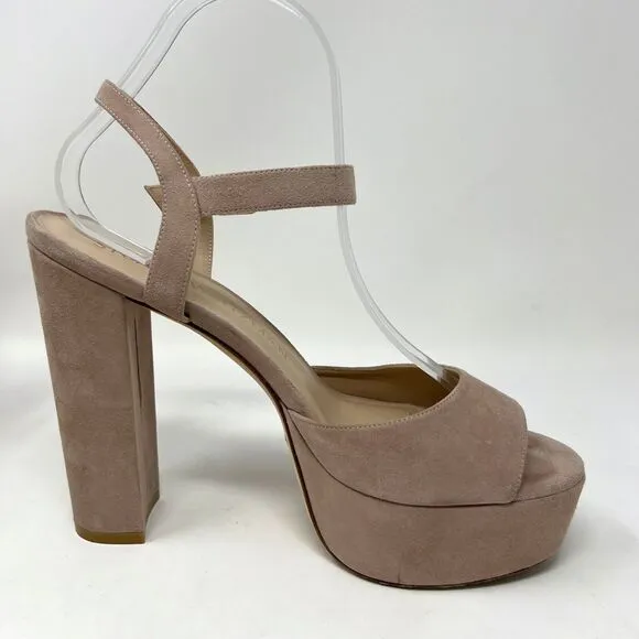 Stuart Weitzman Ryder 95 Platform Sandals Pink Suede High Heels Women’s Size 9