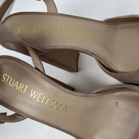 Stuart Weitzman Ryder 95 Platform Sandals Pink Suede High Heels Women’s Size 9