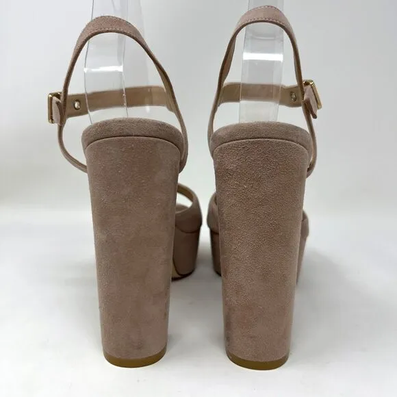 Stuart Weitzman Ryder 95 Platform Sandals Pink Suede High Heels Women’s Size 9