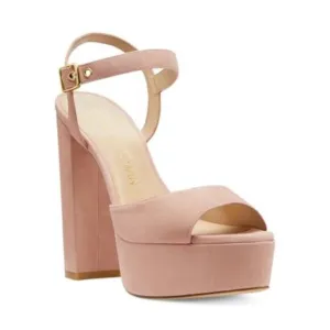 Stuart Weitzman Ryder 95 Platform Sandals Pink Suede High Heels Women’s Size 9