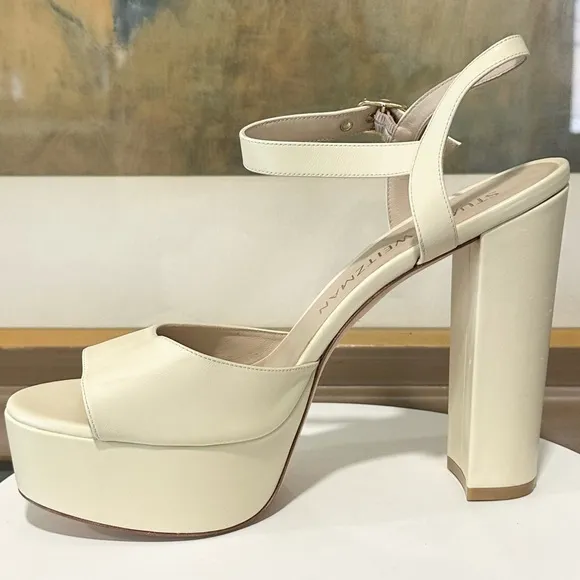 🌹STUART WEITZMAN🌹 Ryder Ankle-Buckle Platform Sandals Size: 11.5