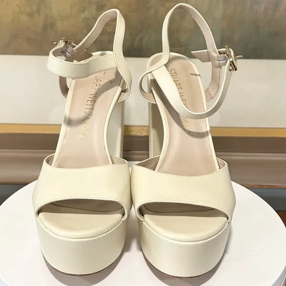 🌹STUART WEITZMAN🌹 Ryder Ankle-Buckle Platform Sandals Size: 11.5