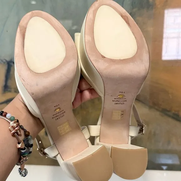 🌹STUART WEITZMAN🌹 Ryder Ankle-Buckle Platform Sandals Size: 11.5