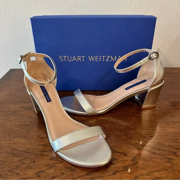 Stuart Weitzman Simple Sandal Silver 9