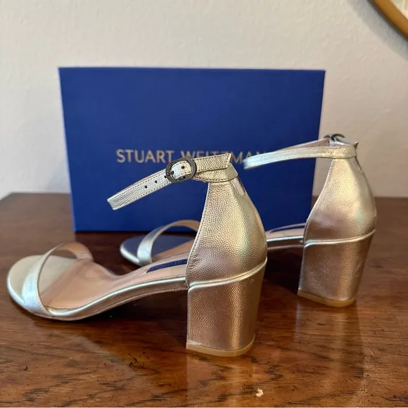 Stuart Weitzman Simple Sandal Silver 9