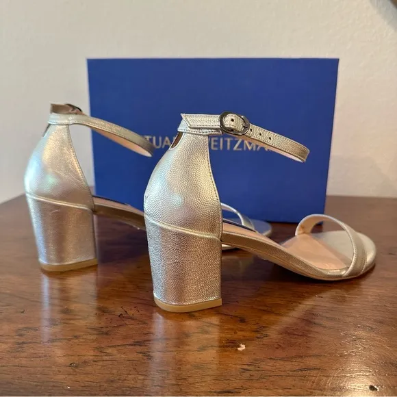 Stuart Weitzman Simple Sandal Silver 9