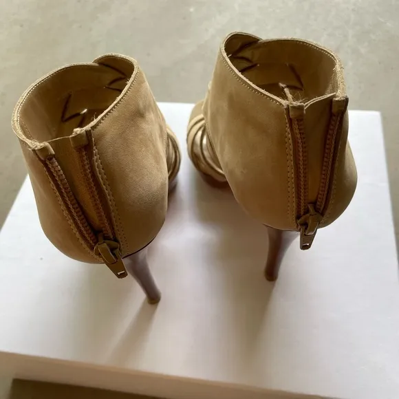 Stuart Weitzman Suede Platform Bootie Strappy Sandals