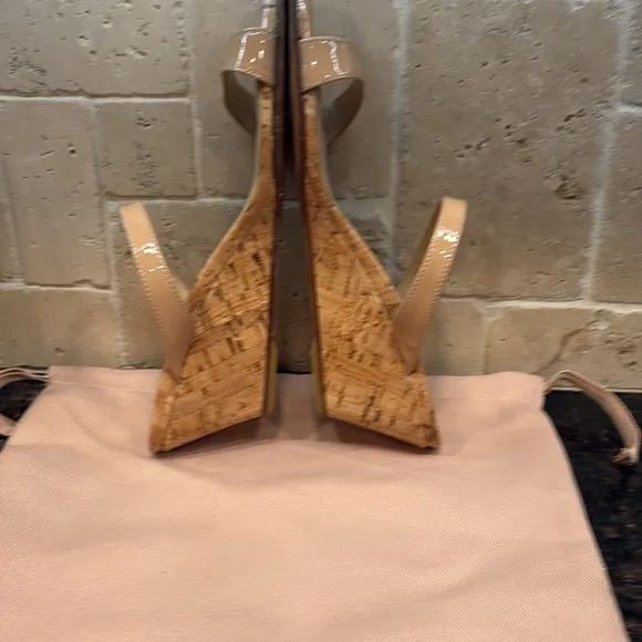 Stuart Weitzman Tan Wedge Sandals 5