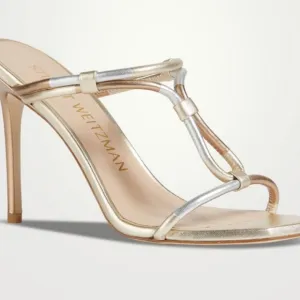 Stuart Weitzman Women's Gold and Silver Heels Size 9.5 New In The Box/Dustbag
