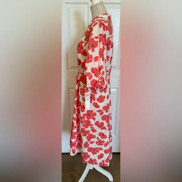 Studio 1 Womens Short Sleeve Floral Midi Fit   Flare Dress Sz 10 Brand New