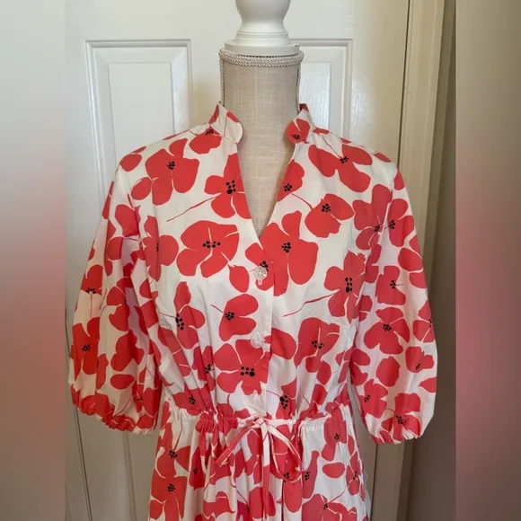 Studio 1 Womens Short Sleeve Floral Midi Fit   Flare Dress Sz 10 Brand New