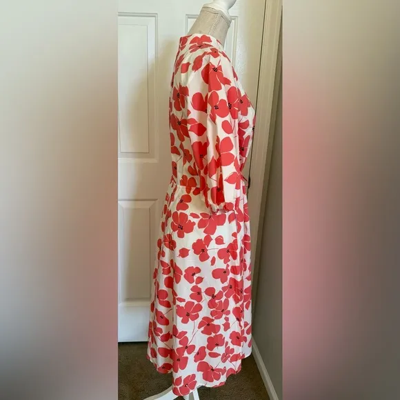 Studio 1 Womens Short Sleeve Floral Midi Fit   Flare Dress Sz 10 Brand New