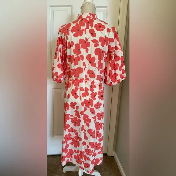 Studio 1 Womens Short Sleeve Floral Midi Fit   Flare Dress Sz 10 Brand New