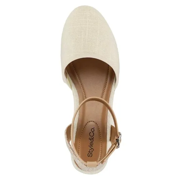 STYLE &amp; CO MAILENA Women's Wedge Heel Espadrille Sandals Canvas Size 10