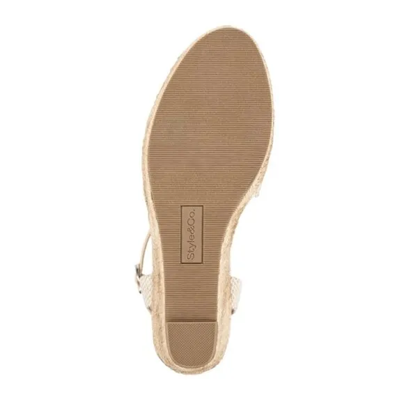 STYLE &amp; CO MAILENA Women's Wedge Heel Espadrille Sandals Canvas Size 10