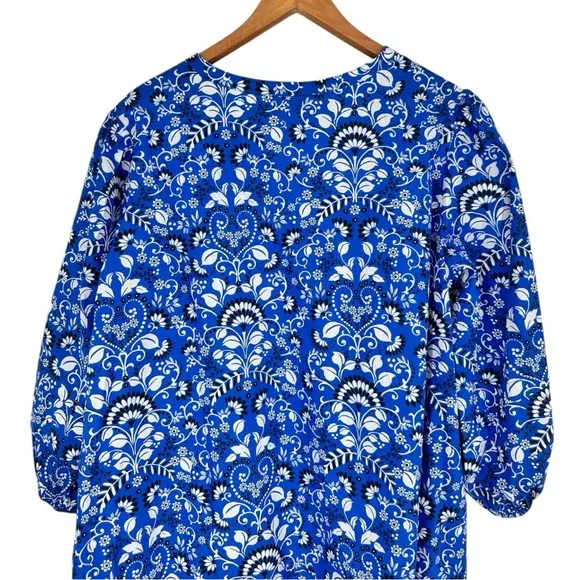 Sugarlips Lulu Floral Dixie Split Neck Shift Dress Light Blue size 2X NWOT
