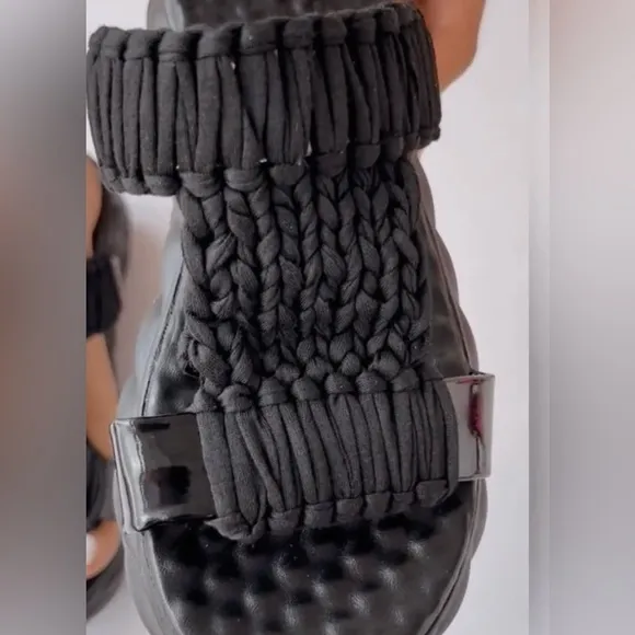 Summer Soft Sole Braided Sandals - Women's Solid Color Platform