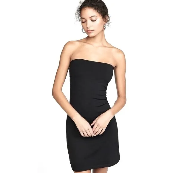 Susana Monaco ✘ Black Strapless Stetchy Empire Waist Mini Short Tube Dress, S