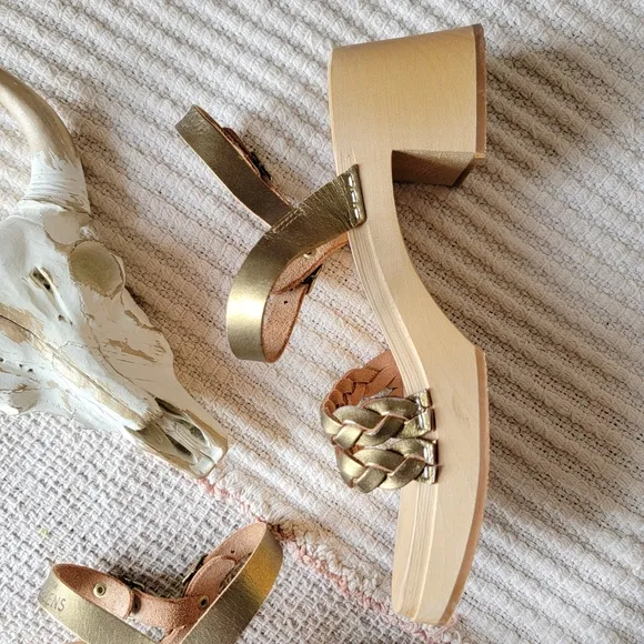 Swedish Hasbeens × FP &amp; Anthro | Tanja Retro Wooden Platform Clog Sandals