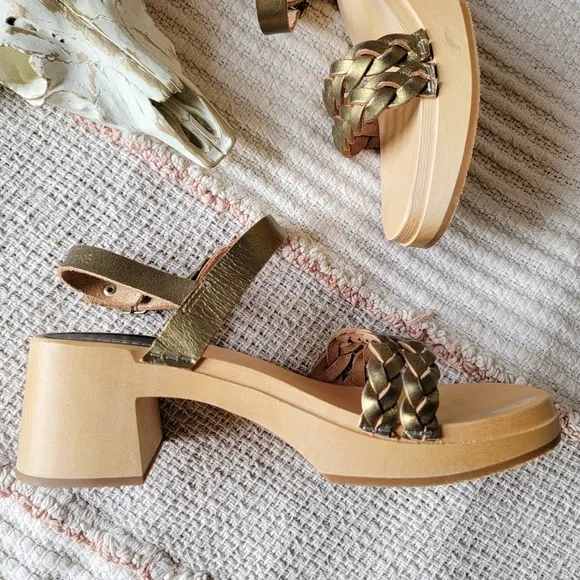 Swedish Hasbeens × FP &amp; Anthro | Tanja Retro Wooden Platform Clog Sandals