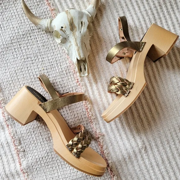 Swedish Hasbeens × FP &amp; Anthro | Tanja Retro Wooden Platform Clog Sandals