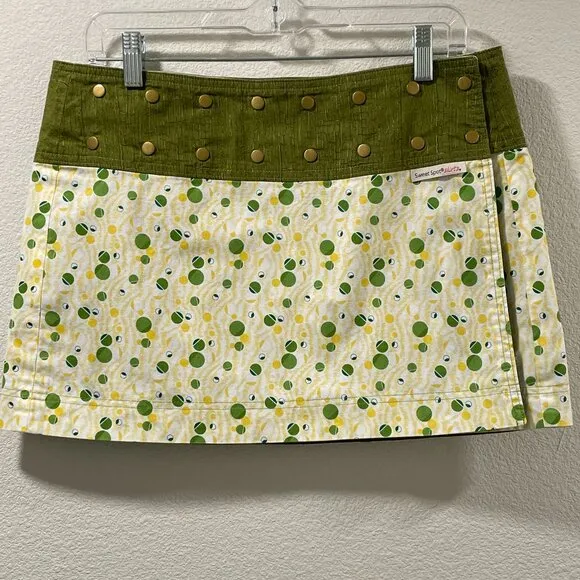 SWEET SPOT Sport Skirt, Adjustable/Reversible Mini, Yellow/Green/Gold - 10 - 18
