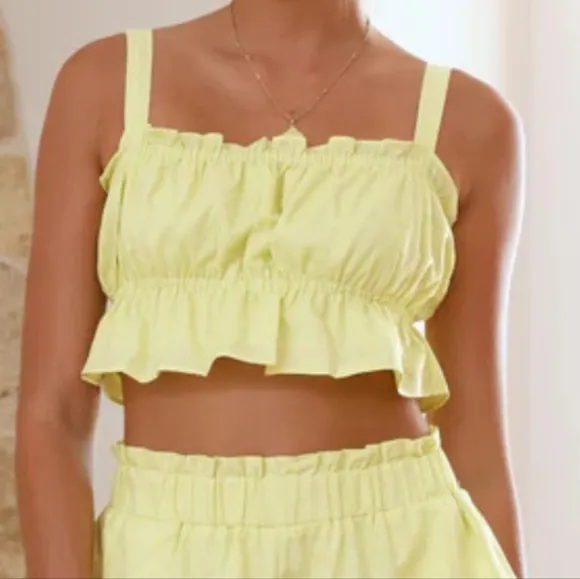Sweetly Squared Shorts Set - Yellow