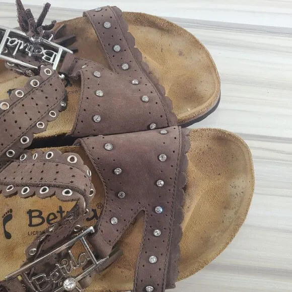 sz 7 US 38 EU Birkenstock Betula Krystle Swarovski Rhinestone Buckle Sandal