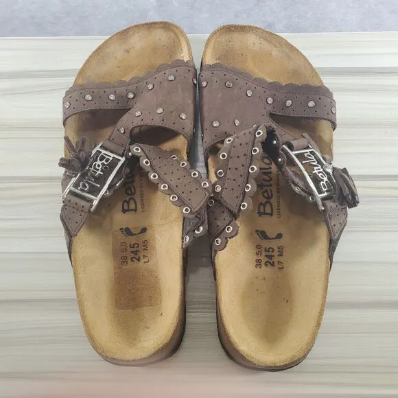 sz 7 US 38 EU Birkenstock Betula Krystle Swarovski Rhinestone Buckle Sandal
