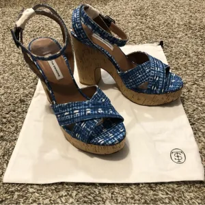 Tabitha Simmons Elena Crisscross Platform Cork Wedge Heel Sandals