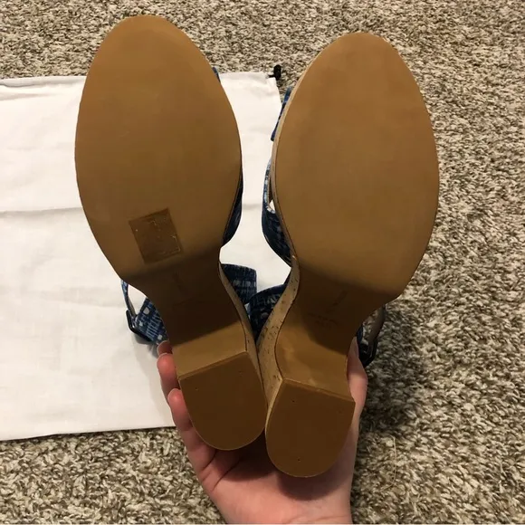 Tabitha Simmons Elena Crisscross Platform Cork Wedge Heel Sandals