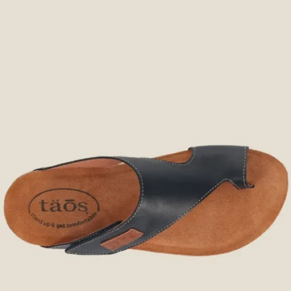 Taos Footwear Black Sandals Elegant Cross-Strap Design NWOT
