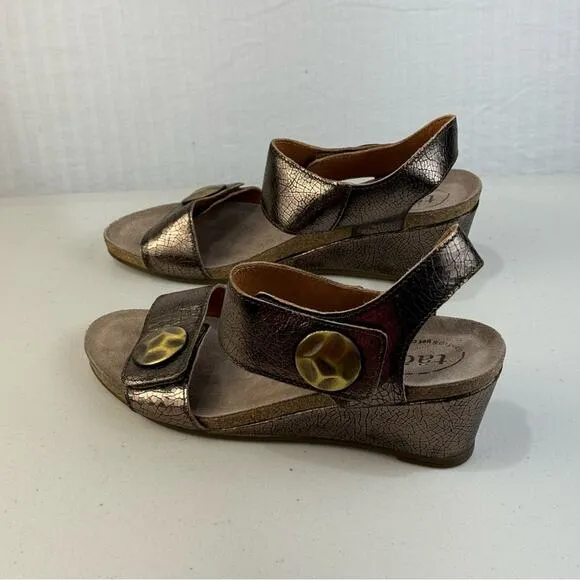 Taos Footwear Charade Sandals Women’s Size 11 Copper Metallic Leather Wedge Heel
