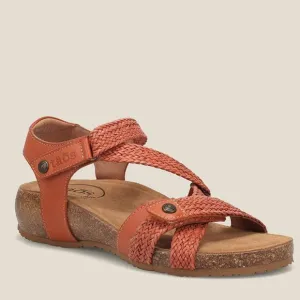 Taos Footwear Trulie Terracotta Orange and Tan Sandals Size 8-8.5