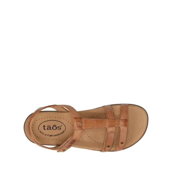 Taos Footwear Women's Trophy 2 Brown Honey Strappy Sandals- Size 9