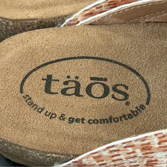 Taos Footwear Women Terracotta Multi Link Slip On Thong Sandals EU 37 US 6-6.5