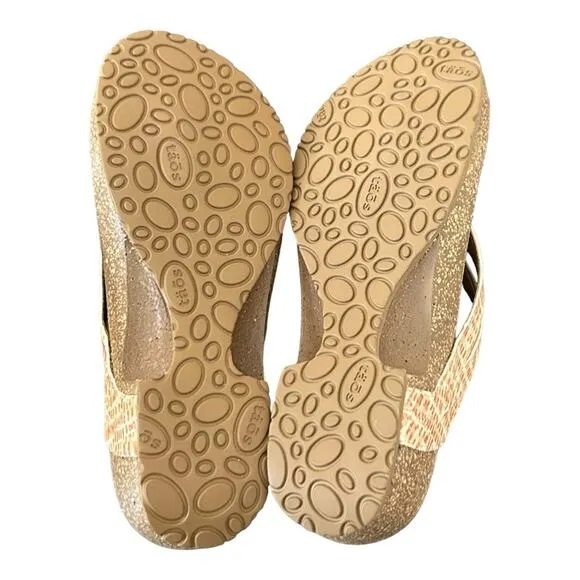 Taos Footwear Women Terracotta Multi Link Slip On Thong Sandals EU 37 US 6-6.5