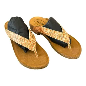 Taos Footwear Women Terracotta Multi Link Slip On Thong Sandals EU 37 US 6-6.5
