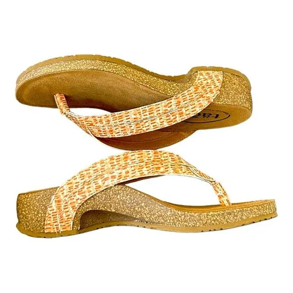 Taos Footwear Women Terracotta Multi Link Slip On Thong Sandals EU 37 US 6-6.5